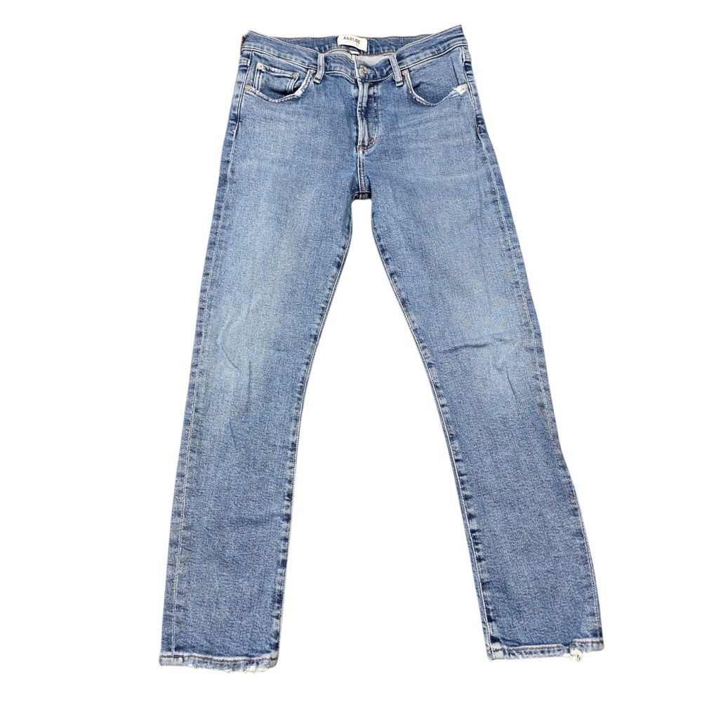AGOLDE Toni Mid Rise Straight Leg‎ Jeans Womens 27 Blue Cotton Blend Stretch